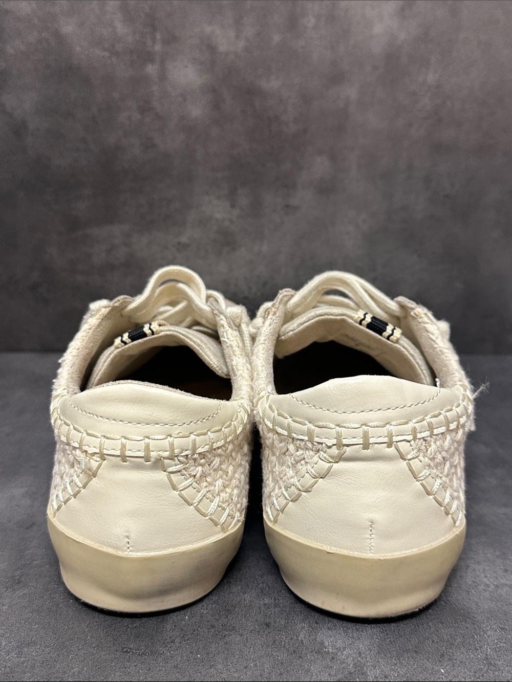 ShuShop Paula Woven Star Casual Lace-Up Sneakers Color Bone/Cream Women’s Size 8 - Picture 9 of 10